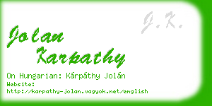 jolan karpathy business card